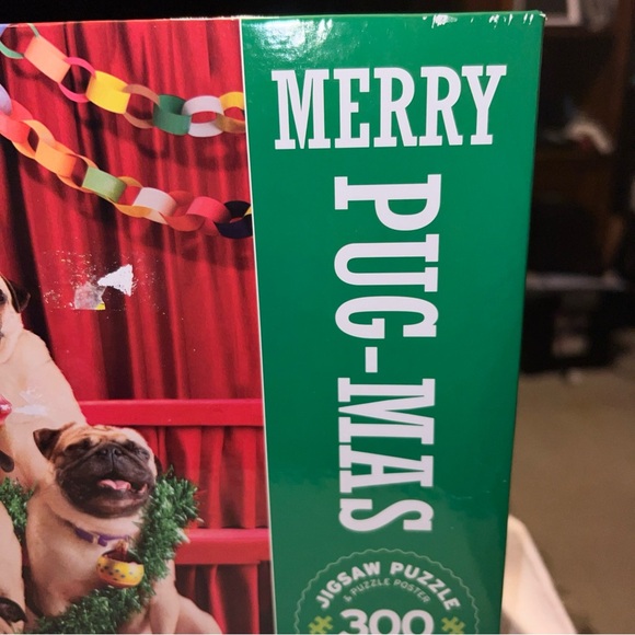 Merry Pug-Mas Christmas Holiday 300 Oversized Piece Jigsaw Puzzle Pug Dogs Ceaco - Picture 16 of 16